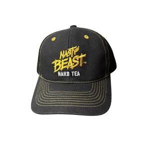 Nasty Beast Hard Tea Hat Cap Snap Back Black Yellow Stylish Mesh Promo Mens